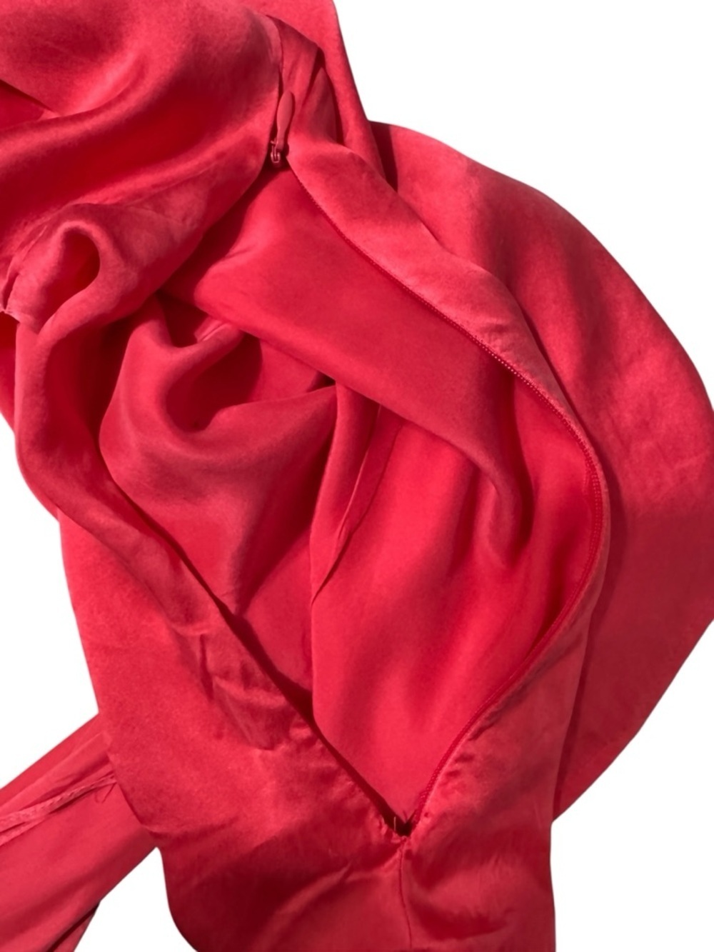 VTG Old Navy 100% Silk Salmon Color Blouse Tie Waist Button Front Top Sz. L Y2K - Picture 8 of 12